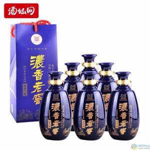 (按重顺-3)酒仙网52度泸州老窖浓香兰瓷500ml*6 整箱白酒高度白酒