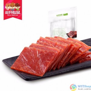 【三只松鼠_猪肉猪肉脯210g】休闲食品小吃零食靖江特产猪肉干