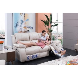 (按体顺-5)CHEERS芝华仕真皮电动沙发5758